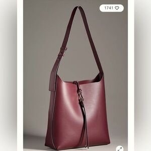Mali + Lili from Anthropology Elegant Burgundy Vegan Shoulder Bag New